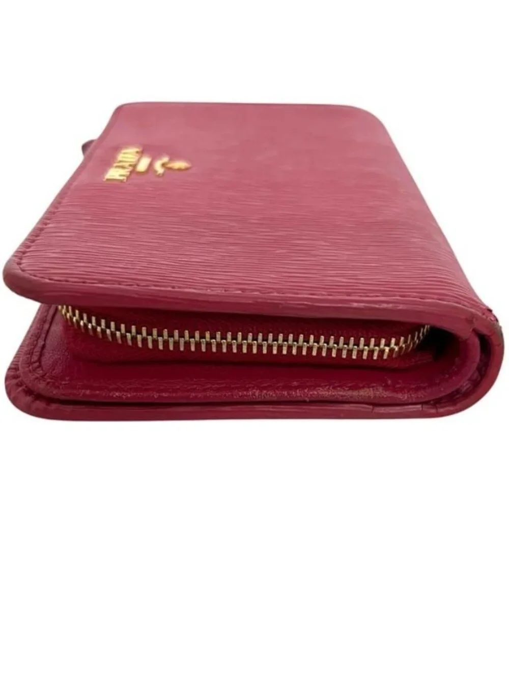 Prada Bifold Wallet Pink Peonia Folding Leather - Picture 9 of 10